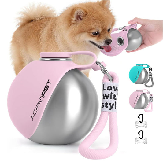 Creatieve draagbare buiten roestvrijstalen huisdier waterbeker, kleine honden waterfles, handige honden drinkdispenser, puppy reis draagbare waterbak, huisdierproducten