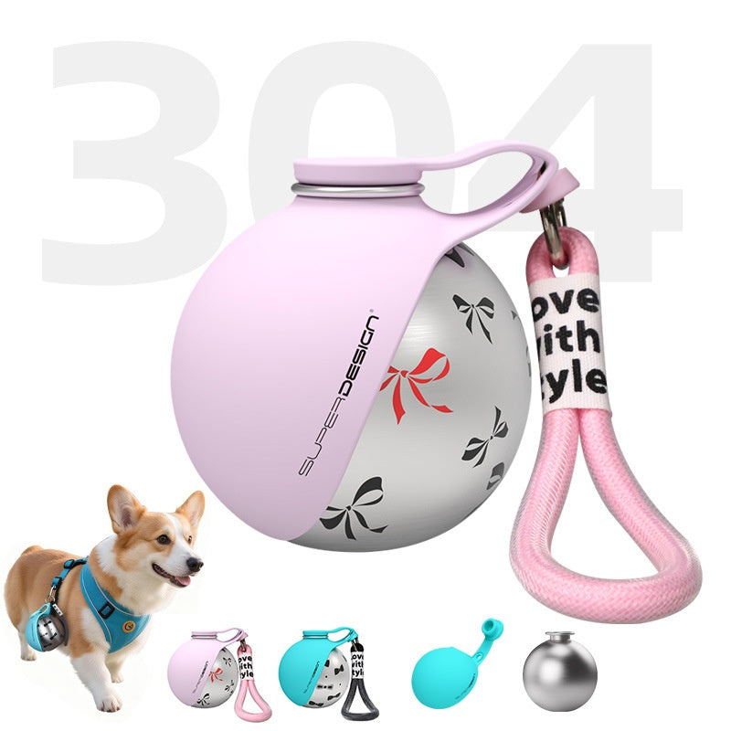 Creatieve draagbare buiten roestvrijstalen huisdier waterbeker, kleine honden waterfles, handige honden drinkdispenser, puppy reis draagbare waterbak, huisdierproducten